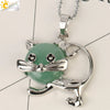 Jewelry Natural Crystal Alloy Pendant Necklace With Animal Pattern For Ladies Minimalist Style