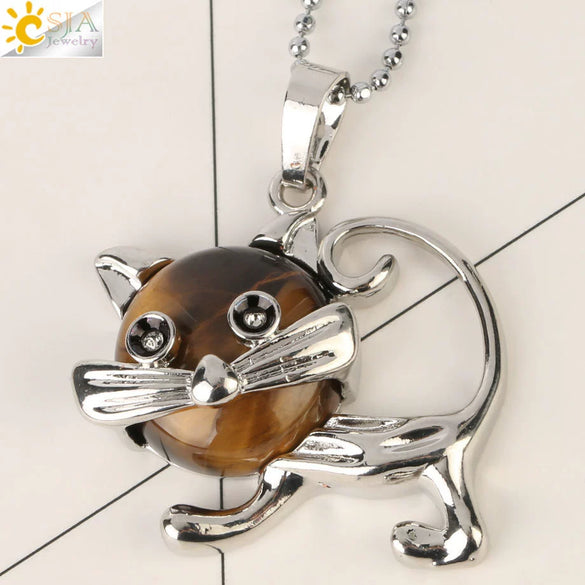 Jewelry Natural Crystal Alloy Pendant Necklace With Animal Pattern For Ladies Minimalist Style