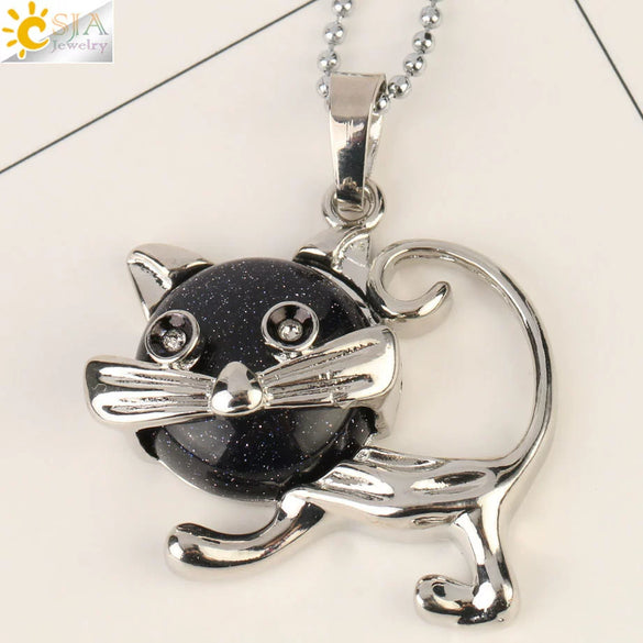 Jewelry Natural Crystal Alloy Pendant Necklace With Animal Pattern For Ladies Minimalist Style