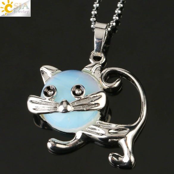 Jewelry Natural Crystal Alloy Pendant Necklace With Animal Pattern For Ladies Minimalist Style