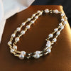 Jewelry Natural Freshwater Pearl Bamboo Chain Electroplating Double Clavicle Chain