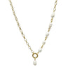 Jewelry Natural Freshwater Pearl Pendant O Shaped Necklace Stainless Steel Electroplated For Women
