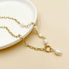 Jewelry Natural Freshwater Pearl Pendant O Shaped Necklace Stainless Steel Electroplated For Women