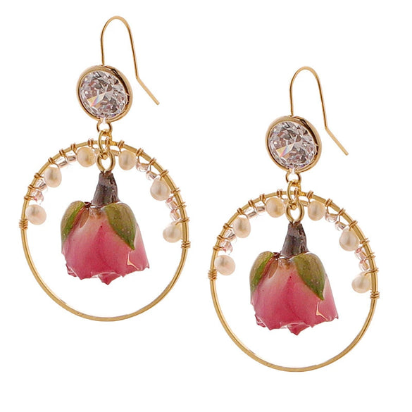 Jewelry Natural Pearl Flower Handmade Bohemian Style Women's Earrings