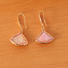 Jewelry Natural Semiprecious Stone Fanshaped Water Drop Ear Hook Elegant Retro Earrings For Women