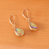 Jewelry Natural Semiprecious Stone Fanshaped Water Drop Ear Hook Elegant Retro Earrings For Women