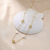 Jewelry Natural Shell Clover 925 Sterling Silver Geometric Pendant Necklace For Women Electroplating