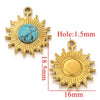 Jewelry Natural Stone Stainless Steel Inlay Totem Pendant And Earrings Bohemian Style