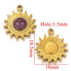 Jewelry Natural Stone Stainless Steel Inlay Totem Pendant And Earrings Bohemian Style