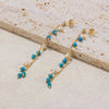 Jewelry Natural Stone 925 Sterling Silver Tassel Freshwater Pearl Turquoise Pendant Earrings Geometric Style Electroplated For Women
