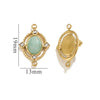Jewelry Natural Stone Titanium Steel Geometric Double Hole Pendant Electroplated 18K Stainless Steel For Women
