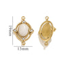 Jewelry Natural Stone Titanium Steel Geometric Double Hole Pendant Electroplated 18K Stainless Steel For Women