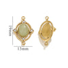 Jewelry Natural Stone Titanium Steel Geometric Double Hole Pendant Electroplated 18K Stainless Steel For Women