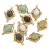 Jewelry Natural Stone Titanium Steel Geometric Double Hole Pendant Electroplated 18K Stainless Steel For Women
