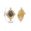 Jewelry Natural Stone Titanium Steel Geometric Double Hole Pendant Electroplated 18K Stainless Steel For Women