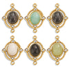 Jewelry Natural Stone Titanium Steel Geometric Double Hole Pendant Electroplated 18K Stainless Steel For Women