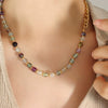 Jewelry Natural Stone Titanium Steel Geometric Electroplating Women