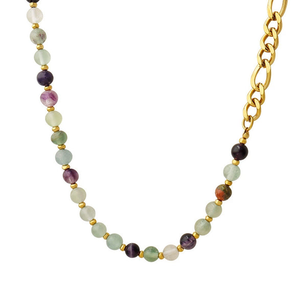 Jewelry Natural Stone Titanium Steel Geometric Electroplating Women