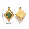 Jewelry Natural Stone Titanium Steel Geometric Eyes Pendant Earrings With Electroplating