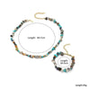 Jewelry Natural Stone Turquoise Alloy Beaded Necklace And Bracelet Handmade Geometric Electroplated For Women