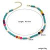 Jewelry Natural Stone Turquoise Alloy Beaded Necklace And Bracelet Handmade Geometric Electroplated For Women