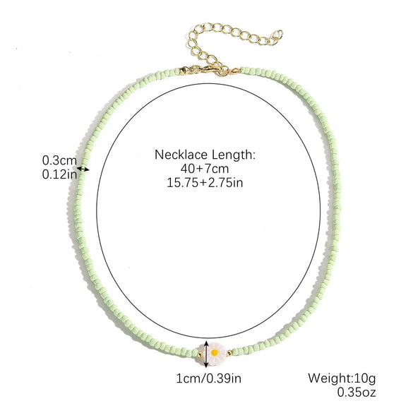 Jewelry Necklace Artificial Crystal Heart Flowers Geometric Animals Zodiac Handmade Electroplated Pearl Chain For Women