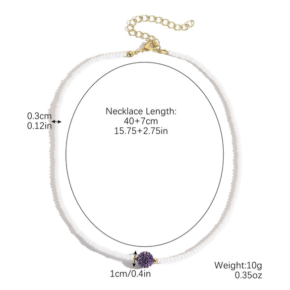 Jewelry Necklace Artificial Crystal Heart Flowers Geometric Animals Zodiac Handmade Electroplated Pearl Chain For Women