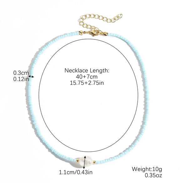 Jewelry Necklace Artificial Crystal Heart Flowers Geometric Animals Zodiac Handmade Electroplated Pearl Chain For Women