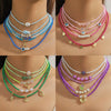 Jewelry Necklace Artificial Crystal Heart Flowers Geometric Animals Zodiac Handmade Electroplated Pearl Chain For Women