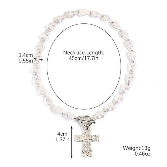 Jewelry Necklace Baroque Cross Alloy Ochain Geometric Electroplating