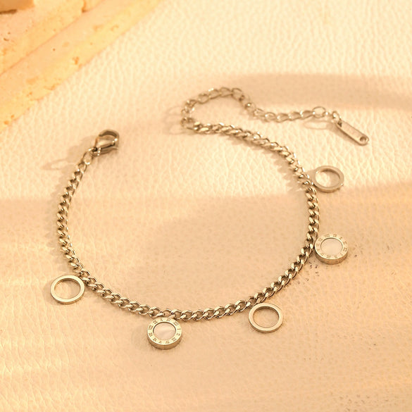Jewelry Necklace Bracelet Earrings Set Stainless Steel Titanium Steel Hollow Five Leaf Flower Love Water Drops Bell Pattern