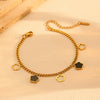 Jewelry Necklace Bracelet Earrings Set Stainless Steel Titanium Steel Hollow Five Leaf Flower Love Water Drops Bell Pattern