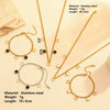 Jewelry Necklace Bracelet Earrings Set Stainless Steel Titanium Steel Hollow Five Leaf Flower Love Water Drops Bell Pattern