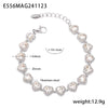 Jewelry Necklace Bracelet Set 316L Stainless Steel Zircon Electroplating Light Luxury Style