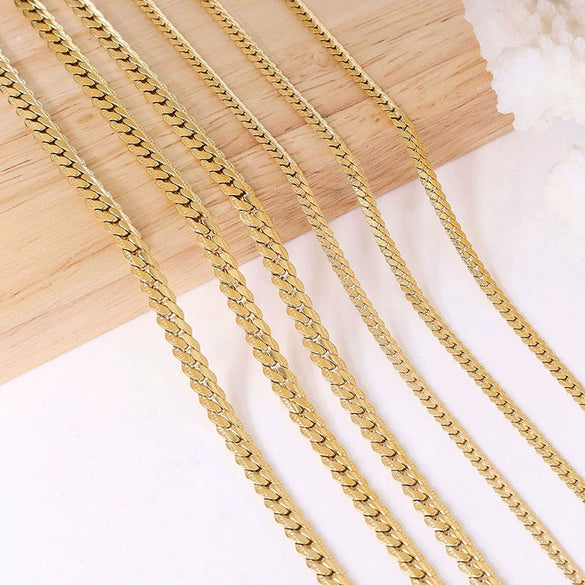 Jewelry Necklace Bracelet Set 316L Stainless Steel Simple Geometric Electroplated