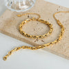 Jewelry Necklace Bracelet Suit Copper Gold Plated Chain Style Simple Design