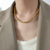 Jewelry Necklace Bracelet Suit Copper Gold Plated Chain Style Simple Design