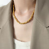 Jewelry Necklace Bracelet Suit Copper Gold Plated Chain Style Simple Design