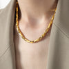 Jewelry Necklace Bracelet Suit Copper Gold Plated Chain Style Simple Design