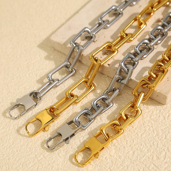 Jewelry Necklace Bracelet Suit 316L Stainless Steel 18K Gold Plated Electroplated Exaggerated Fashion Design For Women