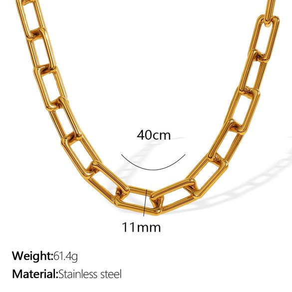 Jewelry Necklace Bracelet Suit 316L Stainless Steel 18K Gold Plated Electroplated Exaggerated Fashion Design For Women