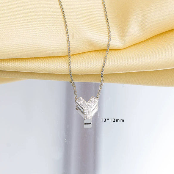 Jewelry Necklace Copper Gemstone Letter Electroplated