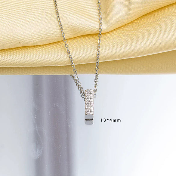 Jewelry Necklace Copper Gemstone Letter Electroplated