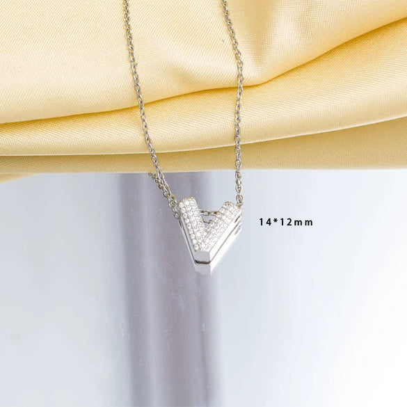 Jewelry Necklace Copper Gemstone Letter Electroplated