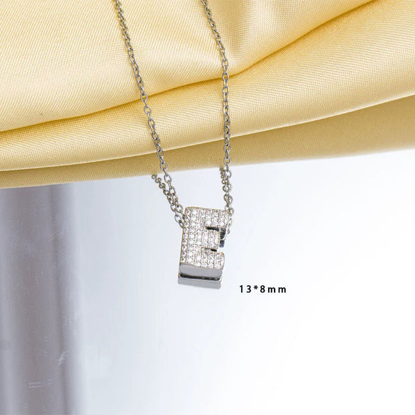 Jewelry Necklace Copper Gemstone Letter Electroplated