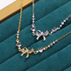 Jewelry Necklace Copper Heart Zircon Butterfly Bow Style For Women