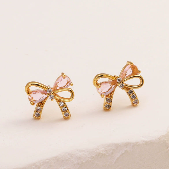 Jewelry Necklace Copper Heart Zircon Butterfly Bow Style For Women