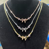 Jewelry Necklace Copper Heart Zircon Butterfly Bow Style For Women