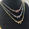 Jewelry Necklace Copper Heart Zircon Butterfly Bow Style For Women