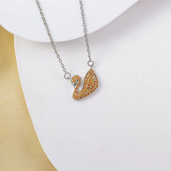 Jewelry Necklace Copper Titanium Steel Animal Zodiac Gemstone Pendant Electroplated For Women